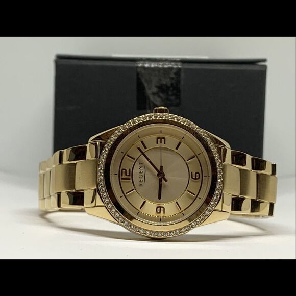 Regent 30084593 Women's Gold Stainless Steel Analog Dial Quartz Wrist Watch EW10 - Picture 5 of 10